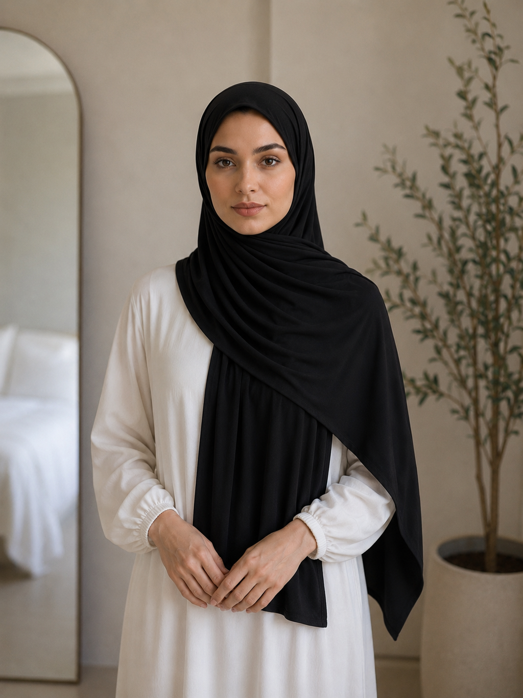 Bamboo Jersey Hijab ( Black)