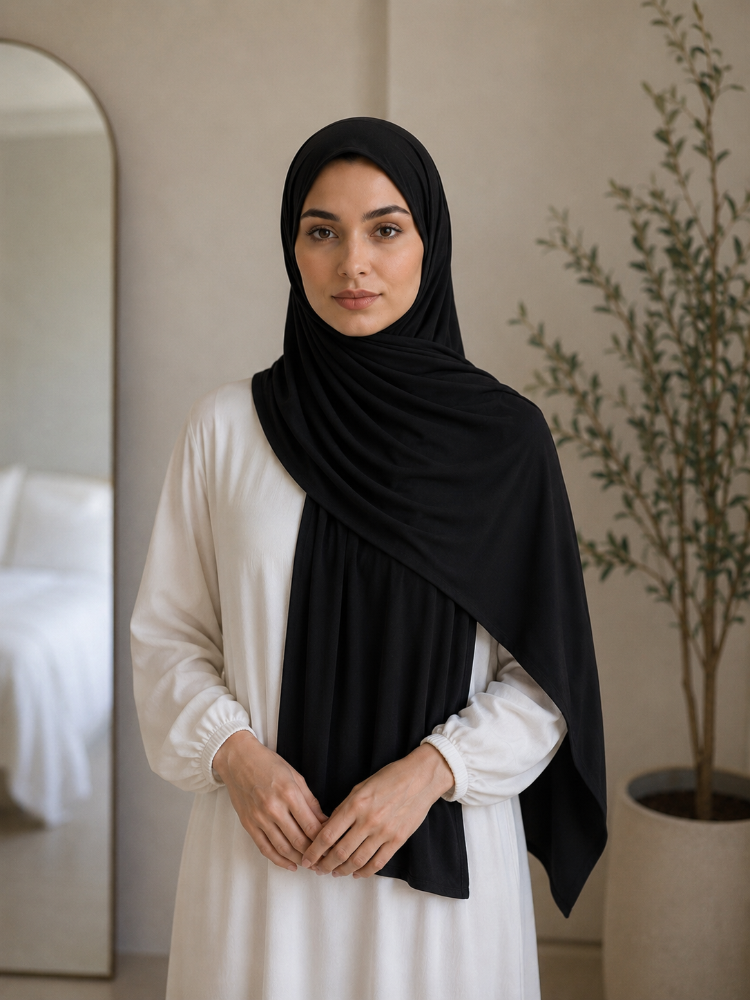 Bamboo Jersey Hijab ( Black)