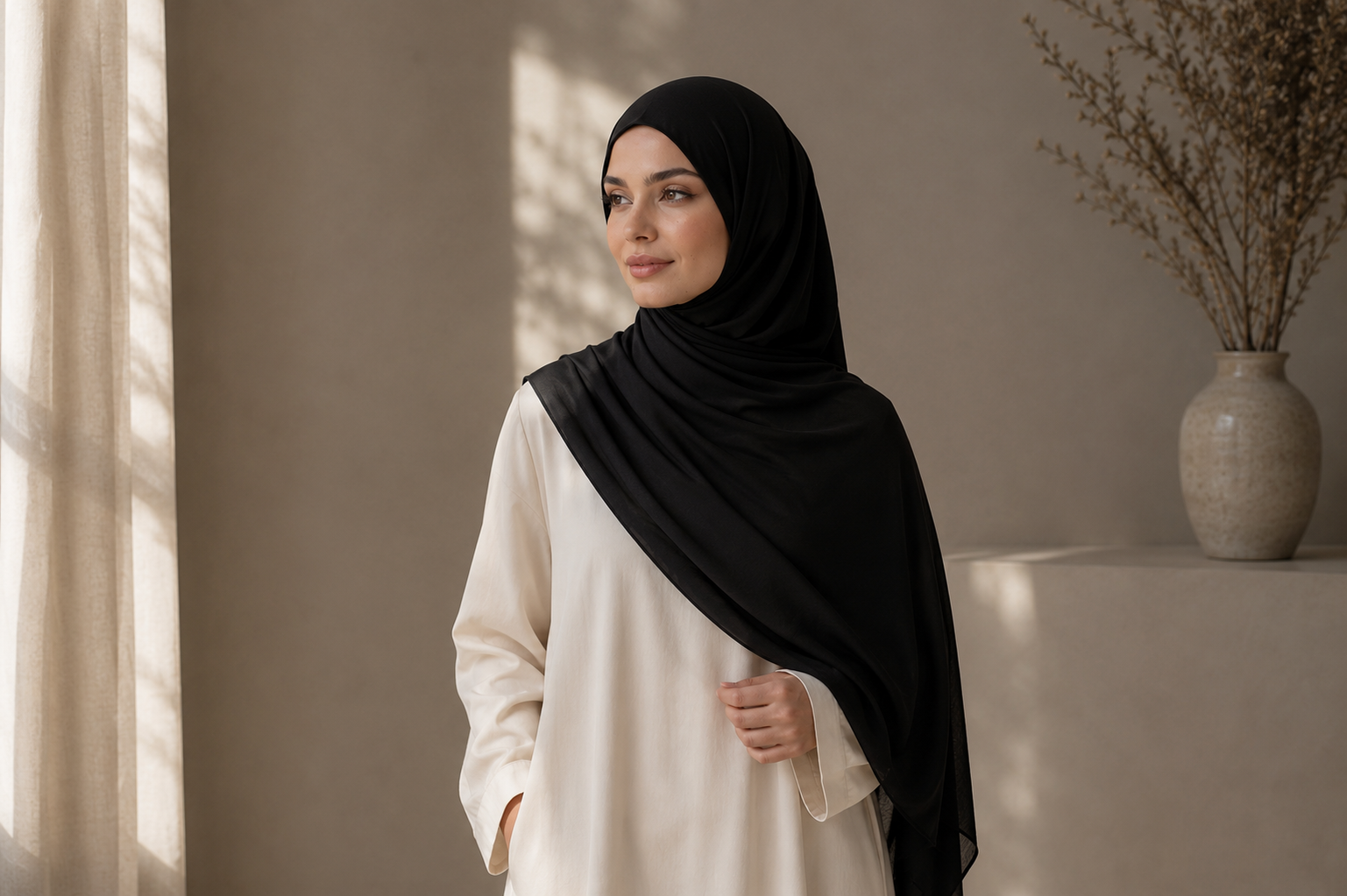 Liquid Jersey Hijab ( Black)