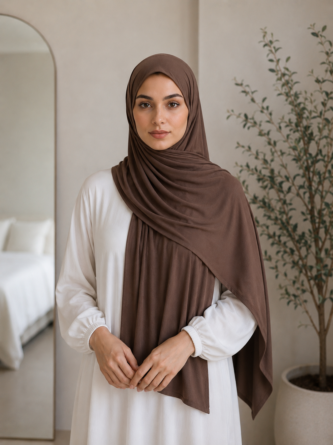 Bamboo Jersy Hijab (Mocha)