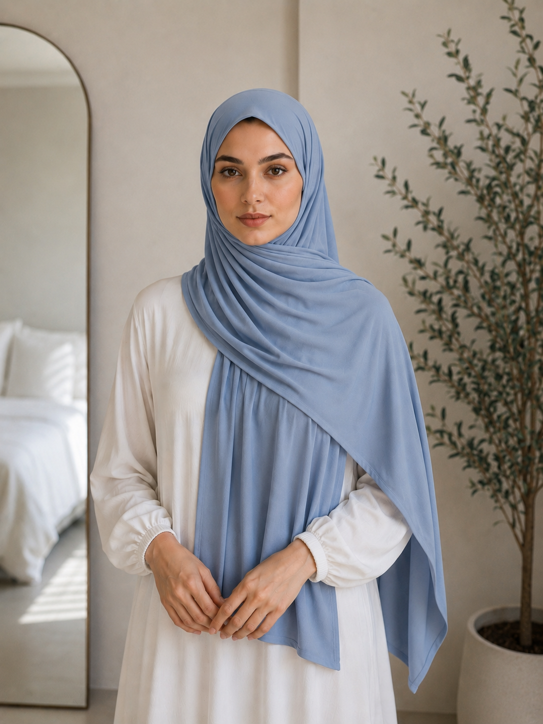 Bamboo Jersey Hijab (Baby Blue)