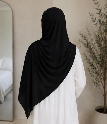 Bamboo Jersey Hijab ( Black)